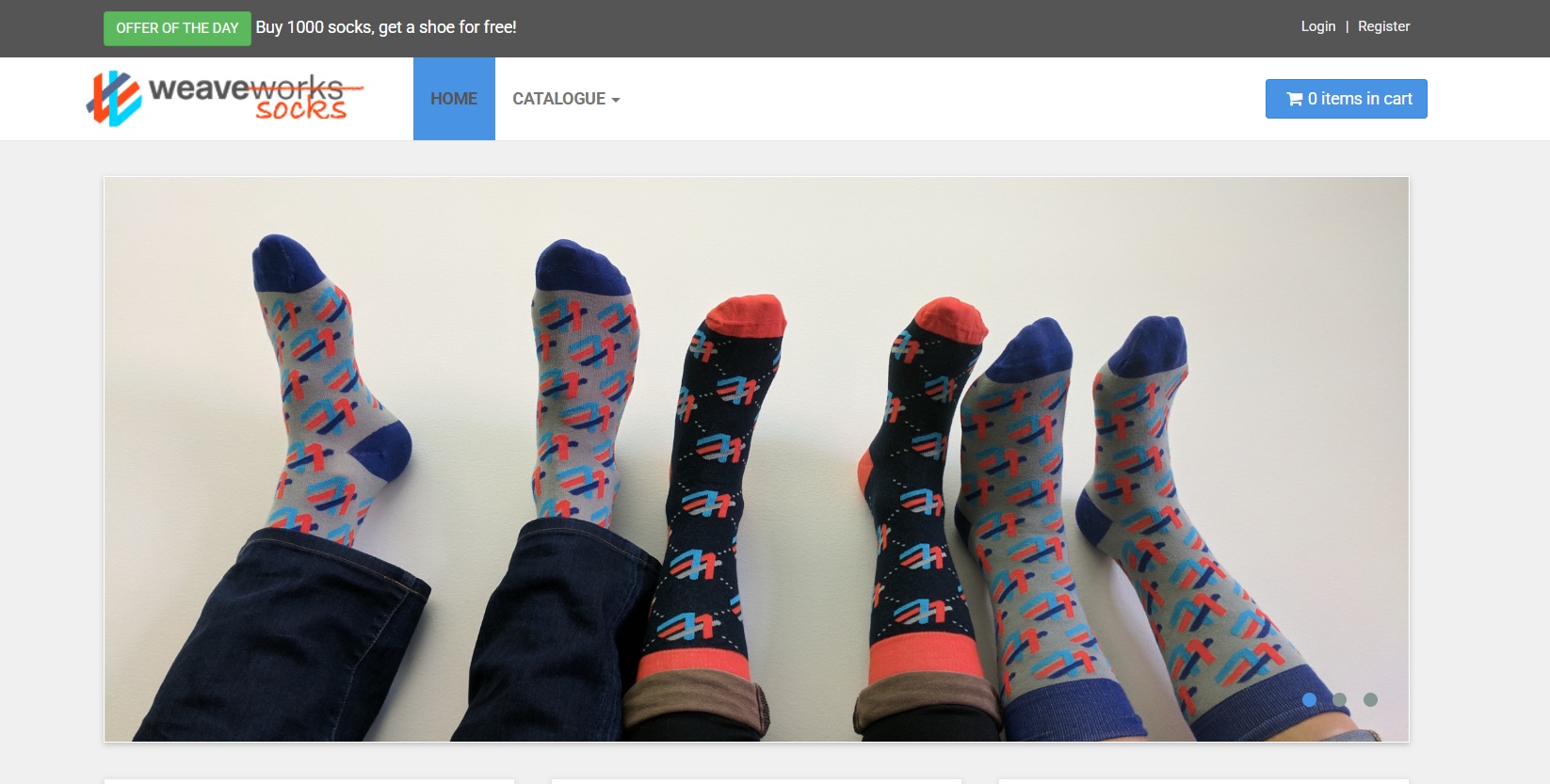 Sock Shop demo application homepage